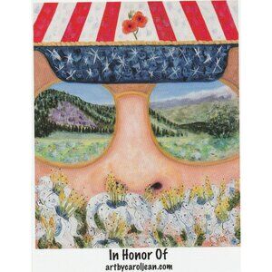 In Honor Of Patriotic Mountain Print Carol Jean 4x5 Card Steamboat Springs Co